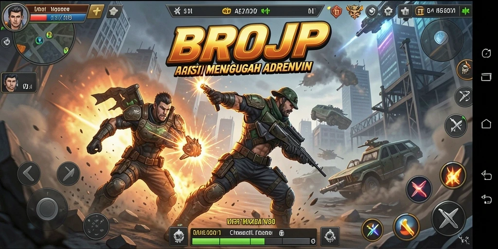 Tampilan aksi seru dan mendebarkan dalam gameplay BROJP.