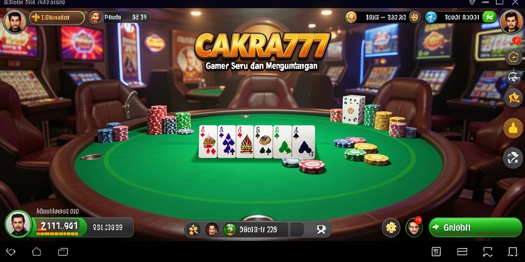 Gameplay poker seru di CAKRA777 dengan pemain dari seluruh dunia.