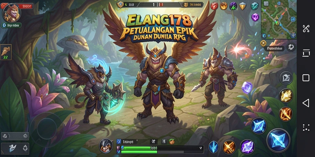Screenshot menunjukkan aksi epik dalam gameplay RPG ELANG178.