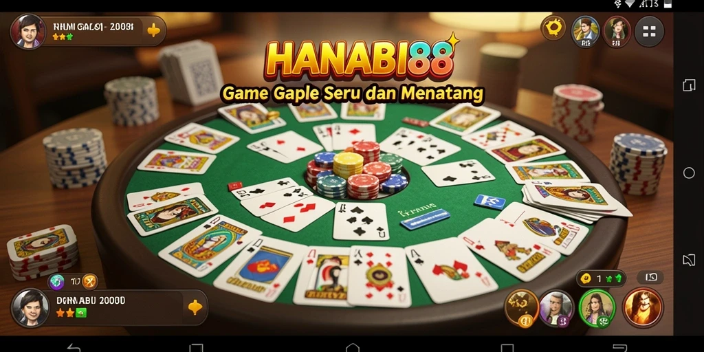 Gameplay menarik Gaple di HANABI88 dengan tampilan yang menawan.