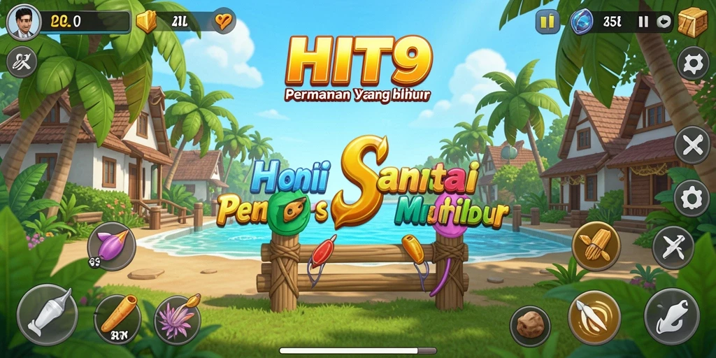 Tampilan gameplay HIT9 yang penuh warna dan menyenangkan.