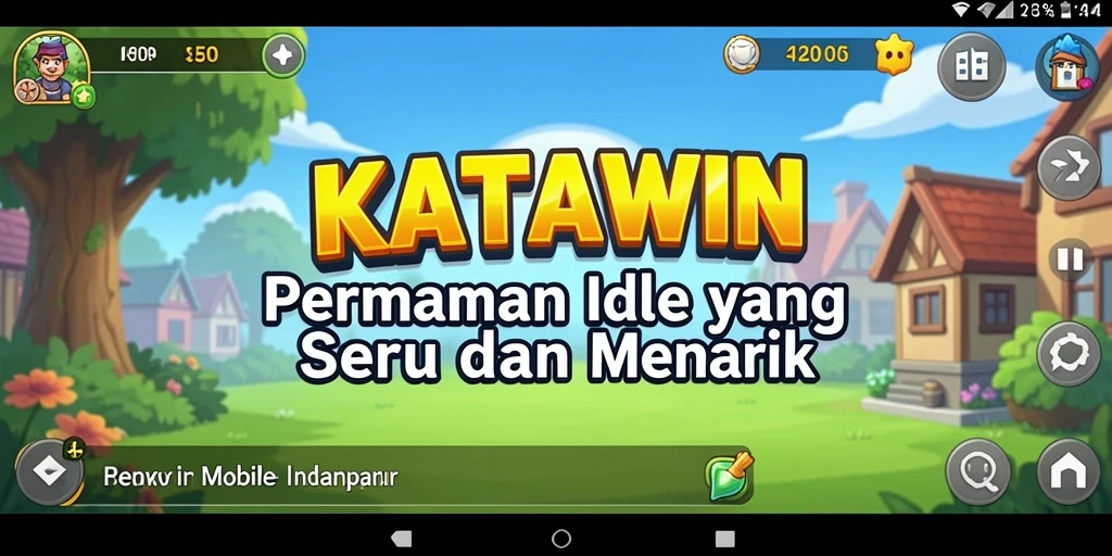 Screenshot KATAWIN menampilkan gameplay Idle yang mengasyikkan dan interaktif.