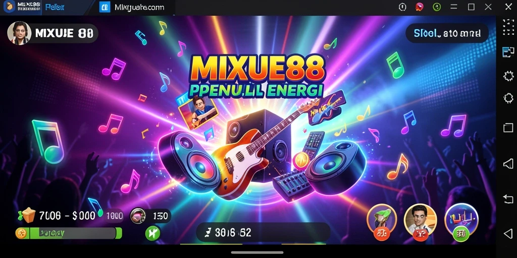 Screenshot utama MIXUE88 menampilkan gameplay musik yang seru dan mengasyikkan.