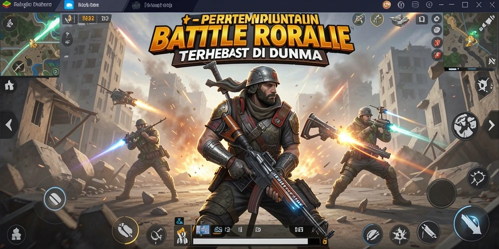 Tangkapan layar gameplay N32 menampilkan pertempuran seru dalam mode Battle Royale.