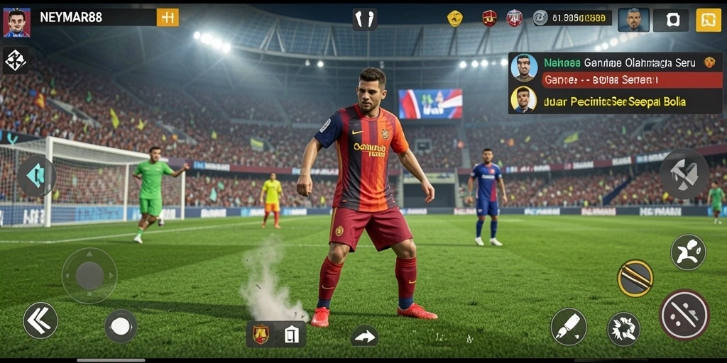 Gameplay seru di lapangan dengan grafik memukau.