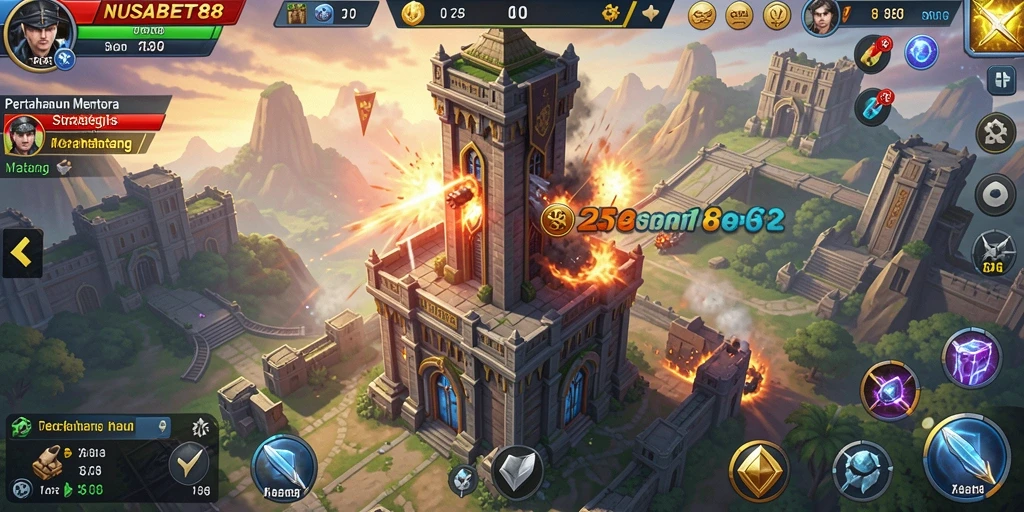Tampilan gameplay NUSABET88 yang menarik dalam aksi Tower Defense.