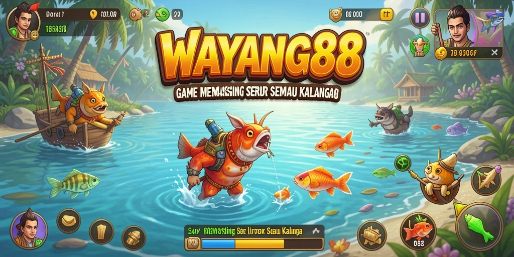 Tampilan gameplay seru di WAYANG88 dengan aksi memancing yang mendebarkan.